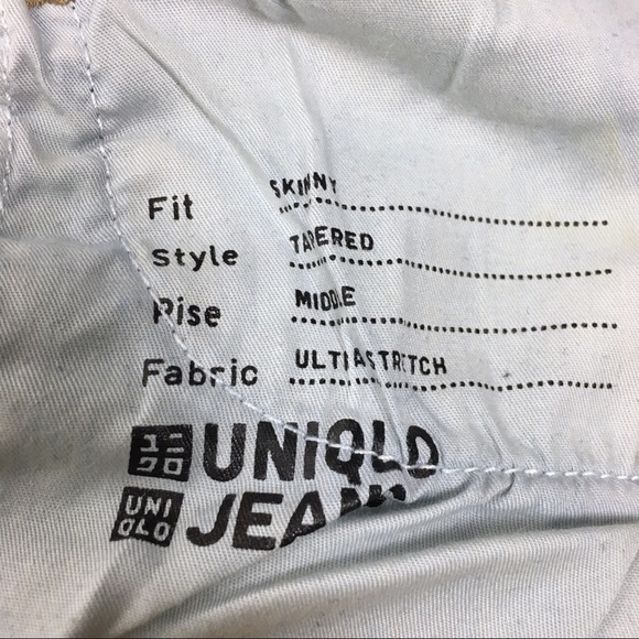 UNIQLO Jeans Skinny Tapered Mid Rise Ultra Stretch Distressed Raw Hem Size 24 - Picture 11 of 12